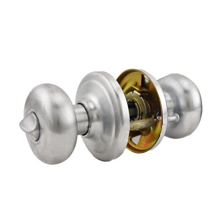 KWIKSET Hancock Knob Privacy Door Lock with New Chassis with 6AL Latch and RCS Strike Satin Chrome Finish 730H-26D